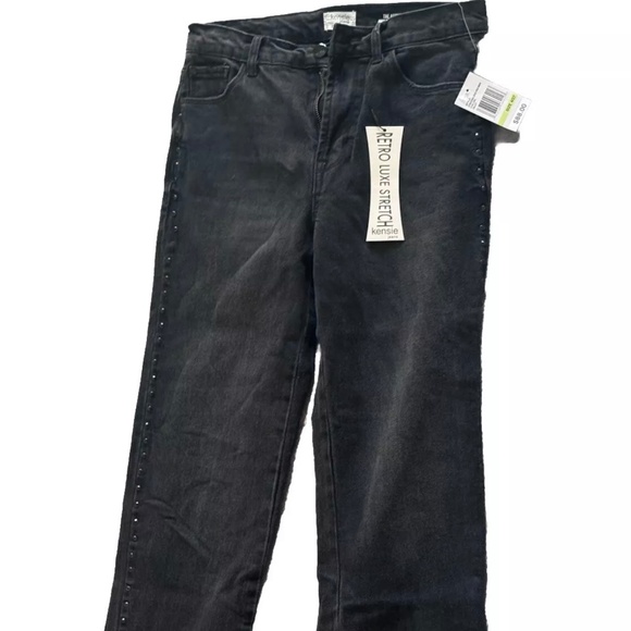 Kensie Astrid Side Rhinestone Straight Leg Jeans, Retro Luxe Stretch, 4/27, NWT - Picture 4 of 7